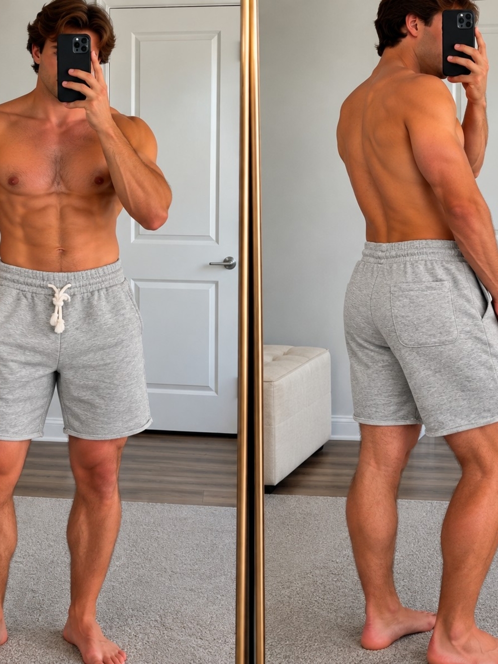 H&M Regular Fit Sweat Shorts – Light Gray – Size Small